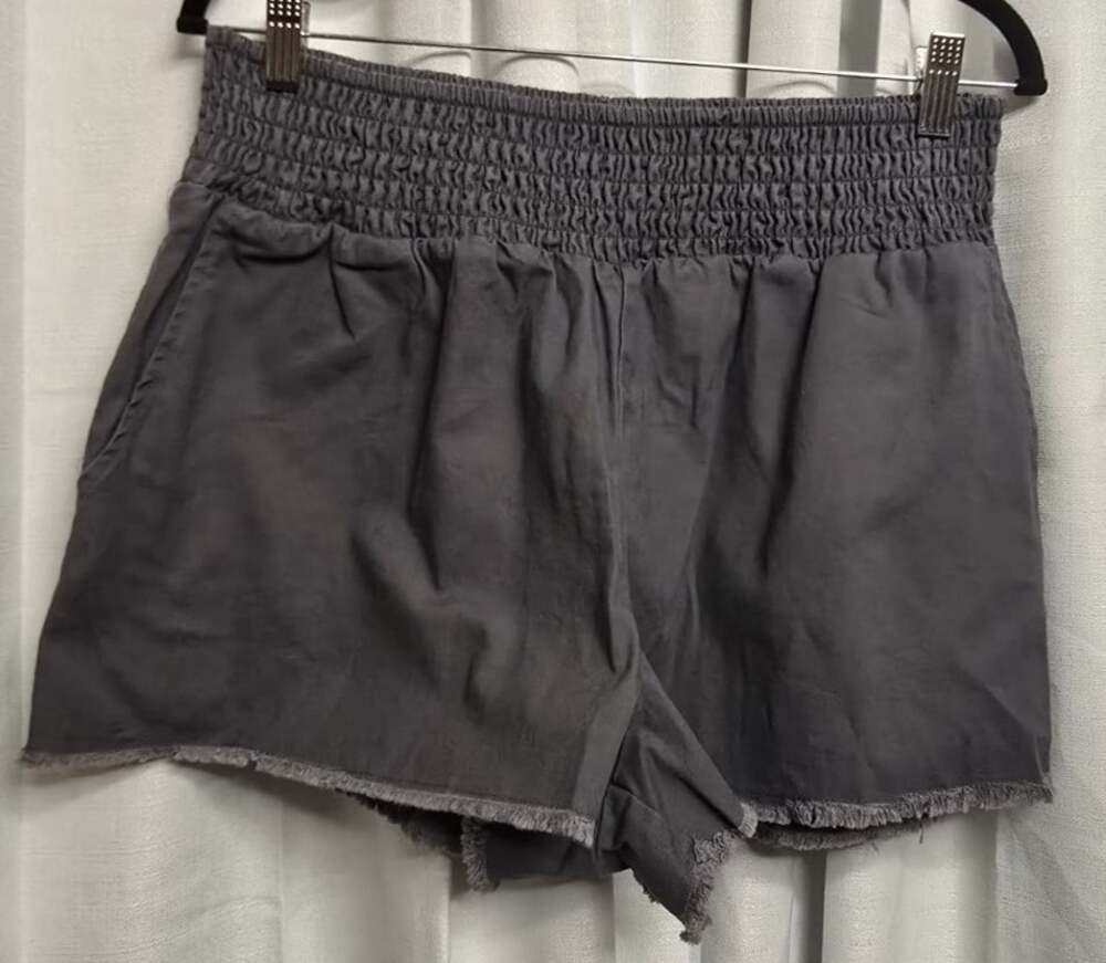 NWT Wild Fable Women's Medium Dark Gray High Rise Elastic Waist Shorts Pockets